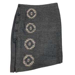 NWT Maiyet Black Beaded Silk and Wool Asymmetrical Hem Skirt - Sz FR 36 or US 4